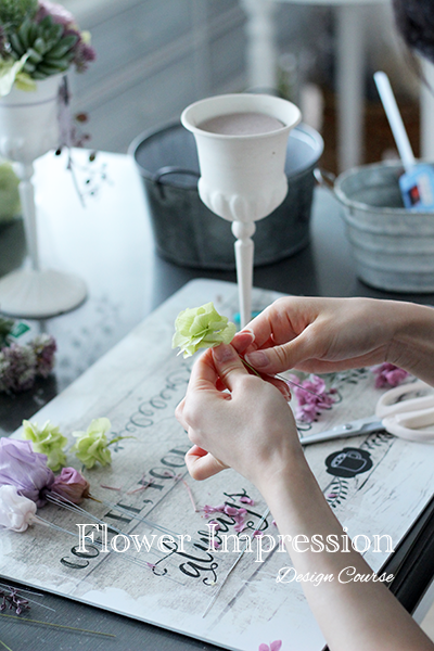 おしゃれでエレガントな 多肉植物アレンジ デザインコース作品です Flower Impression