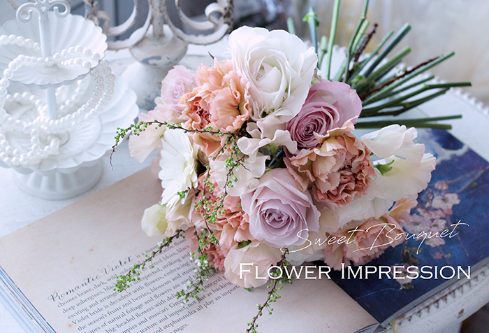 Sweet Bouquet 甘いお色の可愛いブーケ Flower Impression